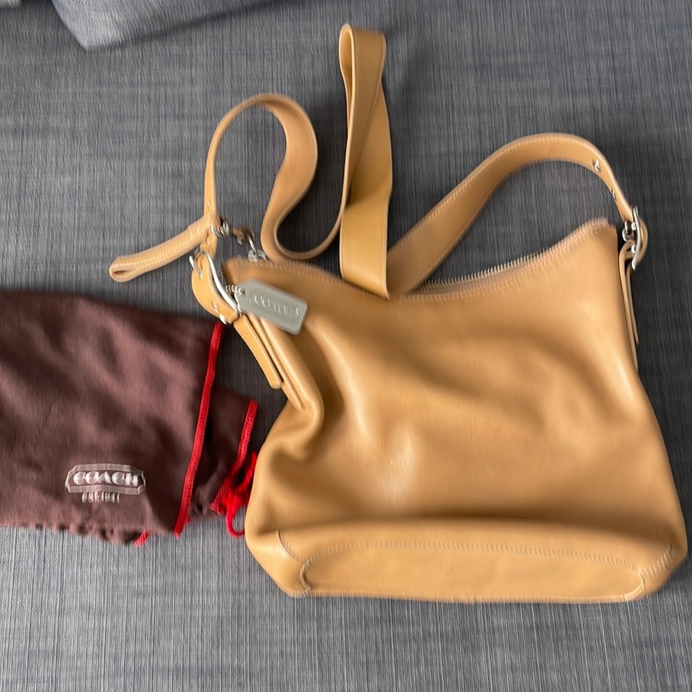 Coach cross-body leather purse with dust bag
